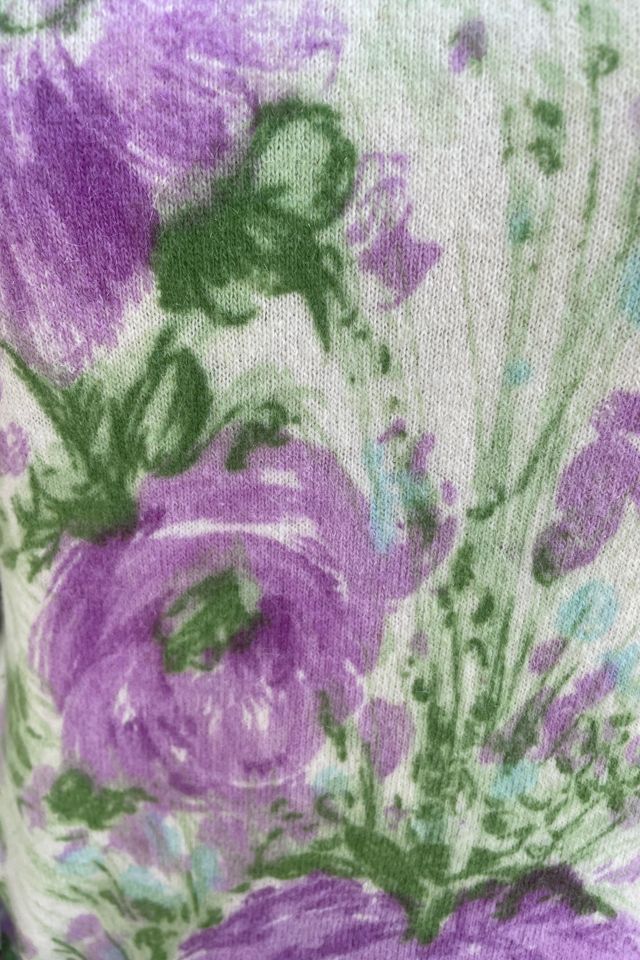 Vintage 1950's Painted Floral Sweater Selected by FernMercantile #1