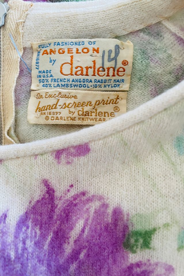 Vintage 1950's Painted Floral Sweater Selected by FernMercantile #3