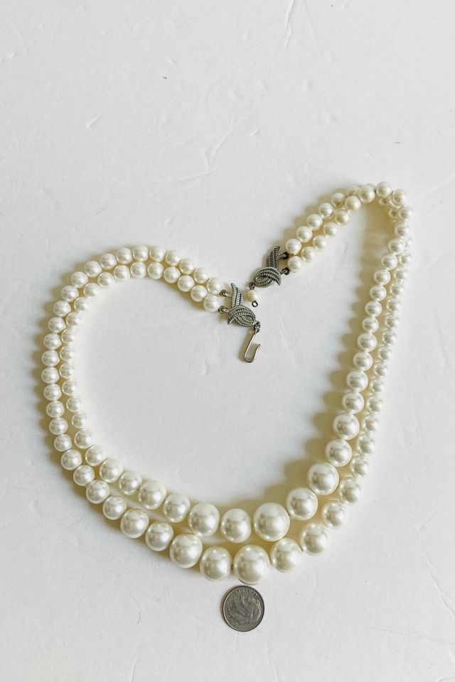 Vintage Double Strand Pearl Graduated Necklace Selected by FernMercantile #2
