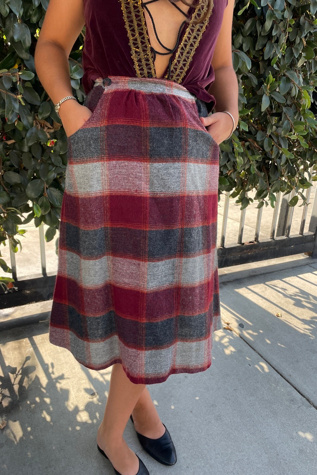Vintage  Plaid A-Line Skirt Selected by FernMercantile