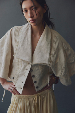 We The Free Camille Cape Top at Free People in White, Size: XS