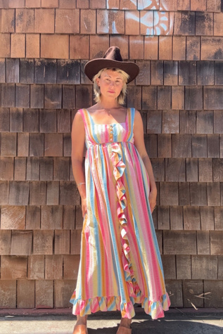 Vintage 1970s Ruffle-Trimmed Dress Selected by Kikos Kloset