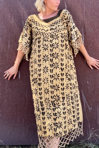 Vintage Mudcloth Kaftan Selected by Kikos Kloset