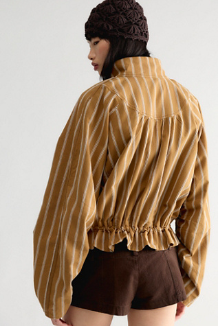 Veste à col entonnoir ballon rayée Devon