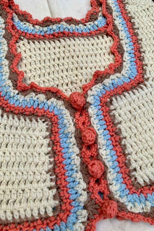 Vintage 1960s Handmade Crochet Sweater Top Selected by SharpLilTeeth #2