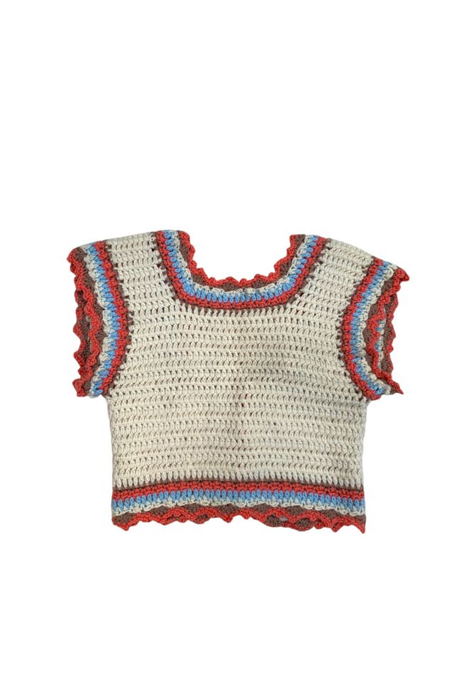 Vintage 1960s Handmade Crochet Sweater Top Selected by SharpLilTeeth #3