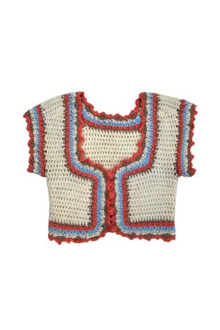 Vintage 1960s Handmade Crochet Sweater Top Selected by SharpLilTeeth