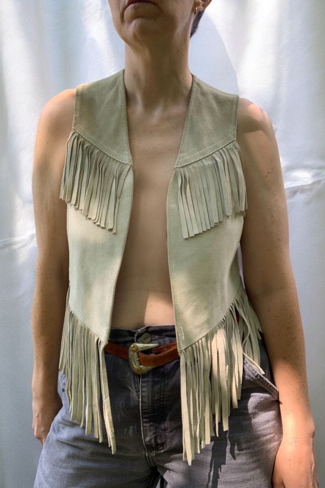 Vintage Distressed Suede Fringe Vest Selected by SharpLilTeeth #1