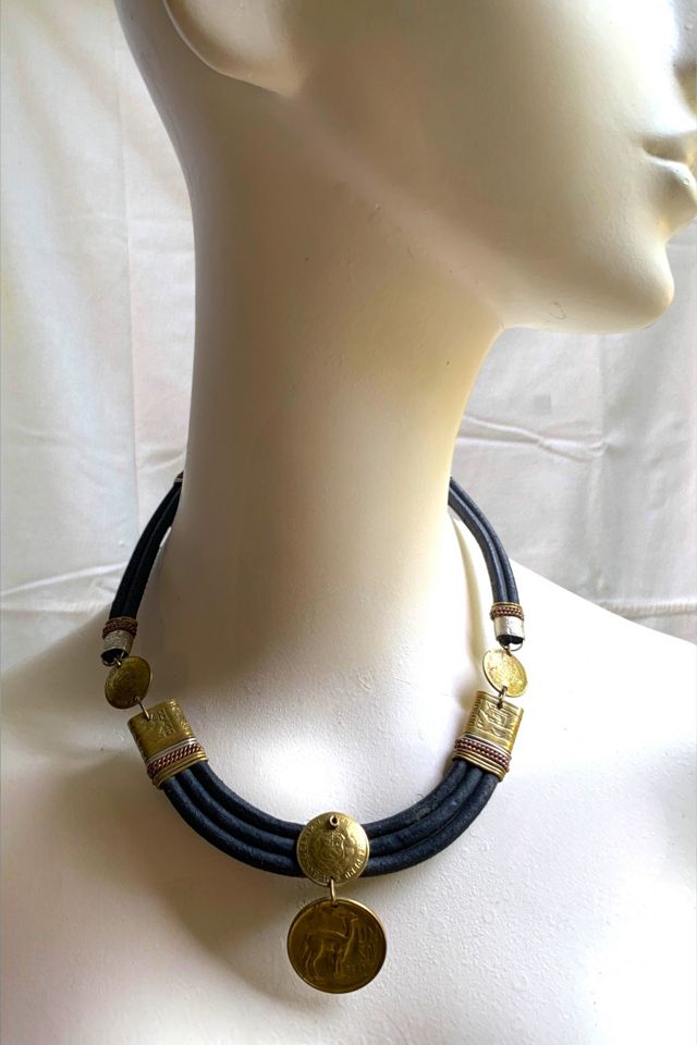 Vintage Leather Coin Pendant Necklace Selected by SharpLilTeeth #3