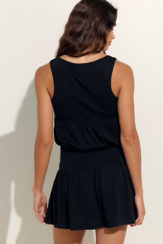 Hally Cotton-Jersey Mini Dress by free-est at Free People in Black, Size: L