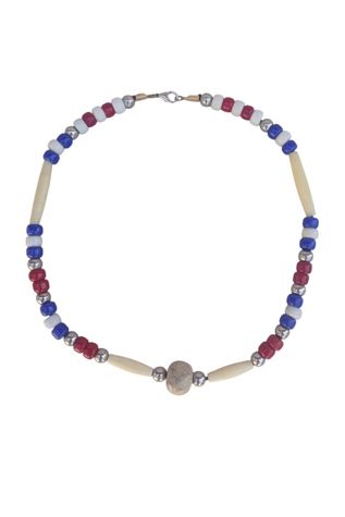 Vintage Artisan Made Multicolor Beaded Necklace Selected By Ankh By Racquel