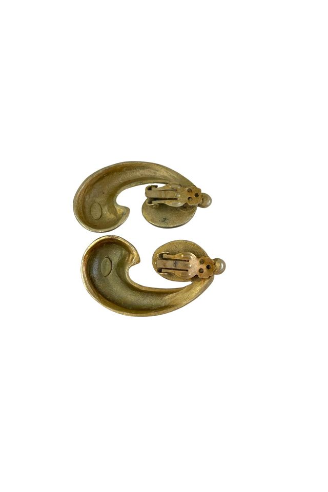 Matte Gold Abstract Vintage Earrings Selected By Ankh By Racquel #3