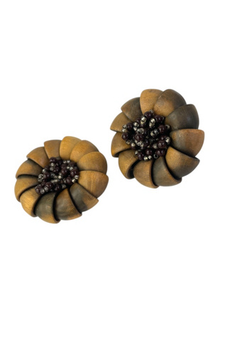 Vintage Round Shell Earrings Selected By Ankh By Racquel