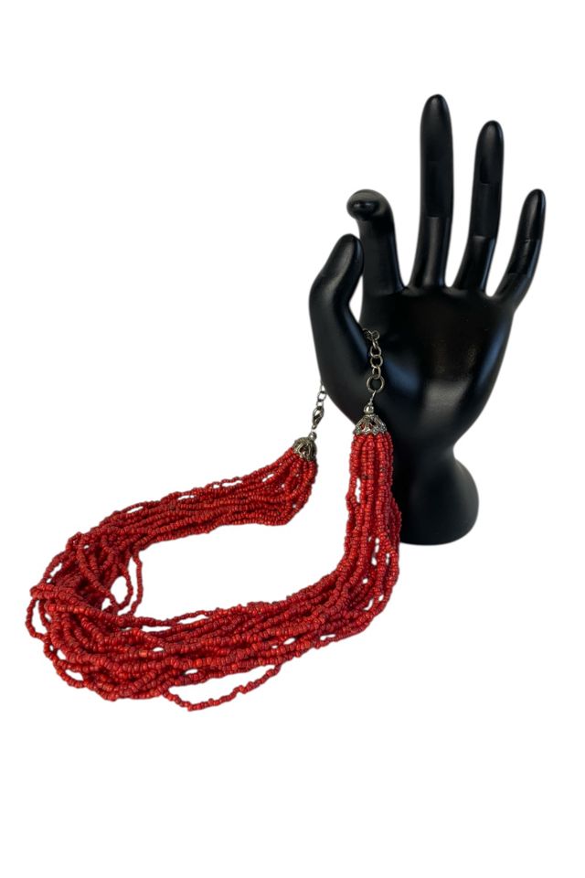 Vintage Red Layered Beaded Necklace Selected By Ankh By Racquel #1