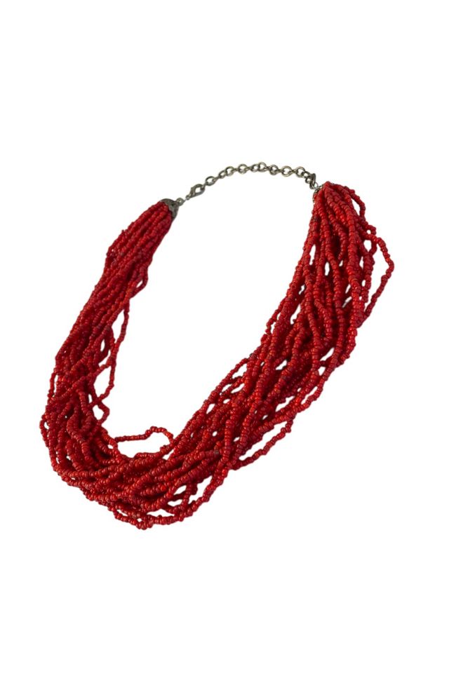 Vintage Red Layered Beaded Necklace Selected By Ankh By Racquel #2