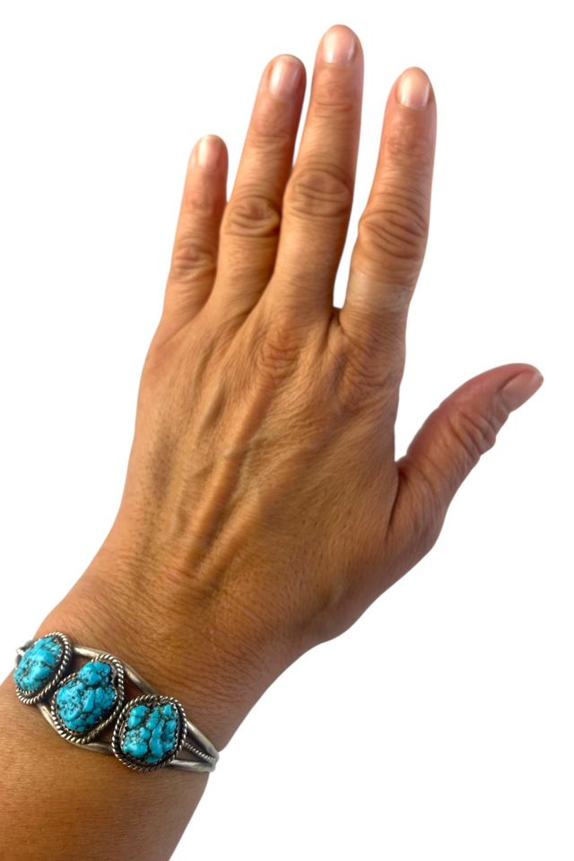 Vintage Silver And Turquoise Cuff Bracelet Selected By Ankh By Racquel #1