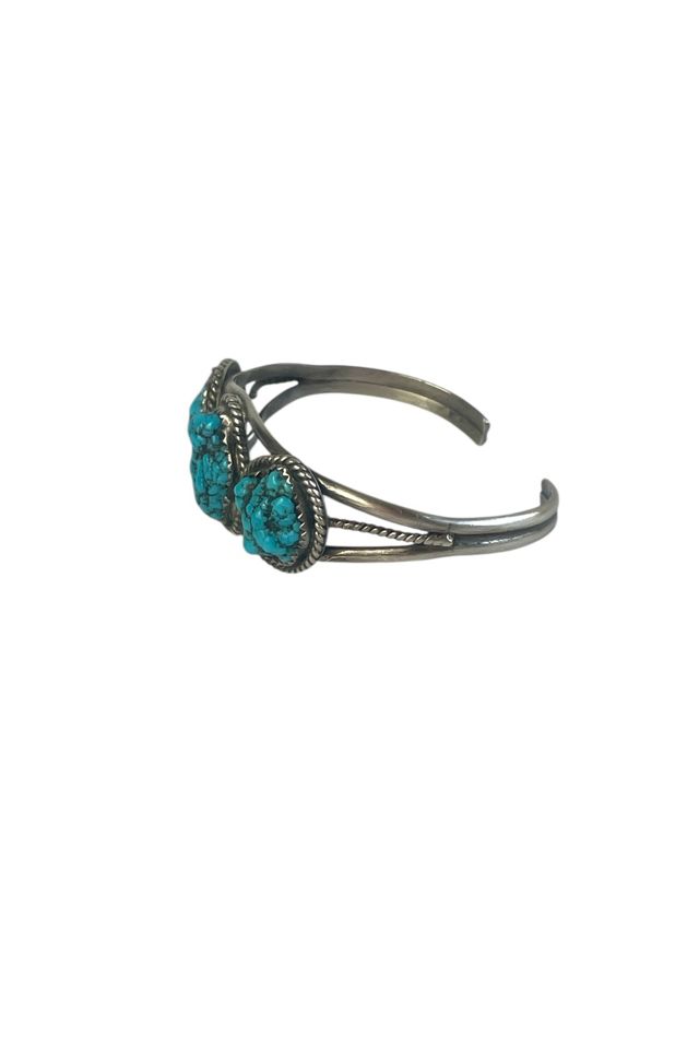 Vintage Silver And Turquoise Cuff Bracelet Selected By Ankh By Racquel #2