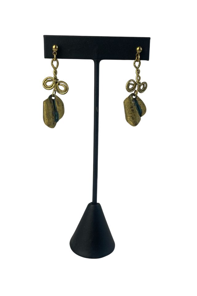 Vintage Brass Dangle Earrings Selected By Ankh By Racquel #1