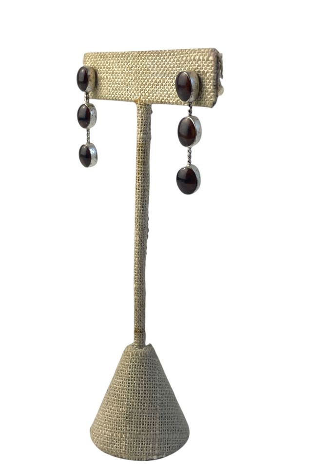 Vintage Silver Dangle Earrings With Gems Selected By Ankh By Racquel #1