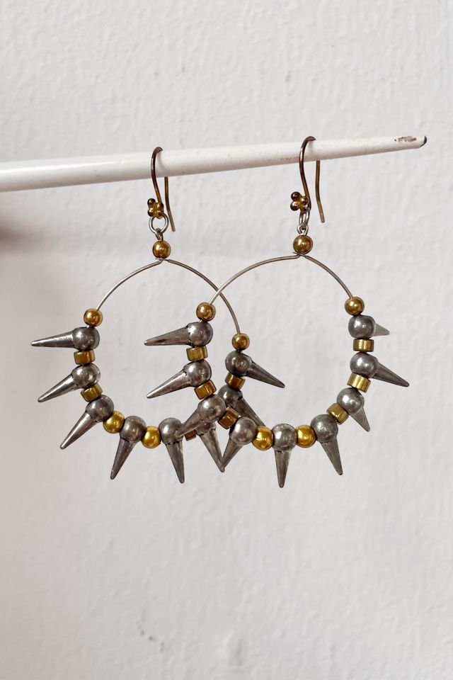 Vintage Y2K Mixed Metal Spiky Hoop Earrings Selected by MARMALADE #1