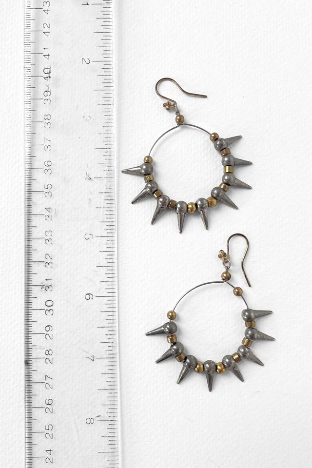 Vintage Y2K Mixed Metal Spiky Hoop Earrings Selected by MARMALADE #2
