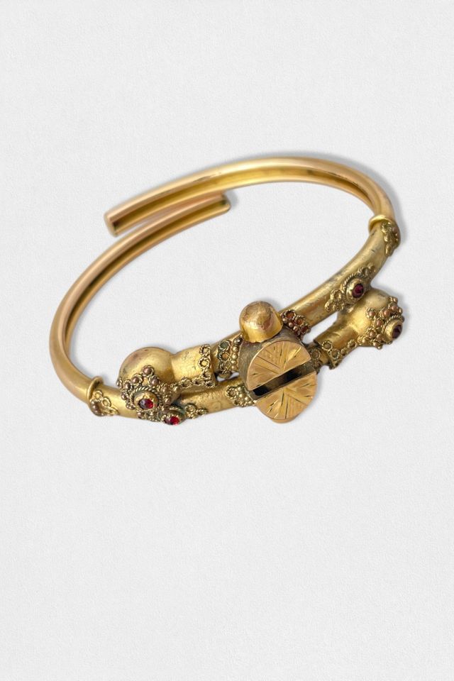 Antique Victorian Gold Filled Etruscan Revival Clamper Bracelet Selected by MARMALADE #1