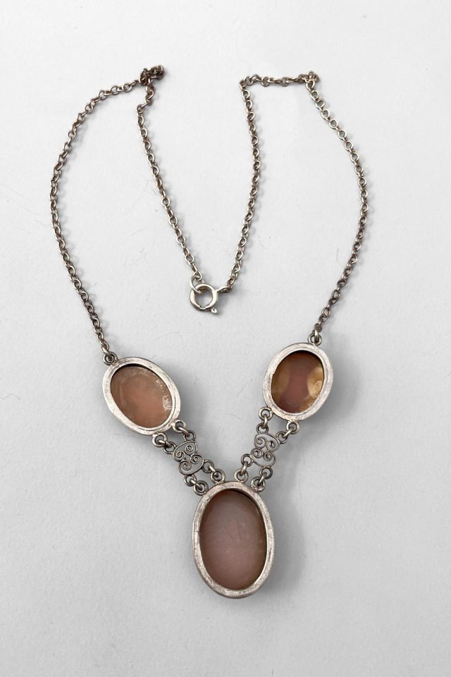 Antique Silver 3 Angels Shell Cameo Necklace Selected by MARMALADE #3