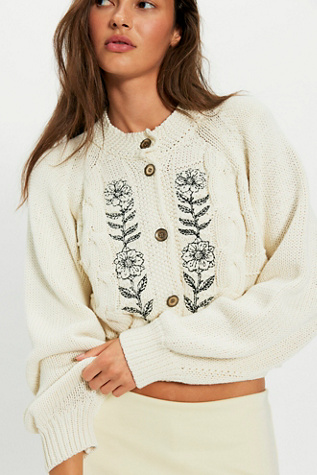 We The Free On The Edge Cardi at Free People in White, Size: XL