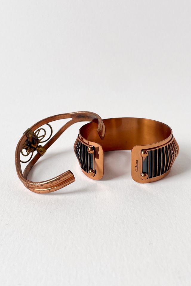 Mid Century Modernist Copper Renoir Bracelet Set of 2 Selected by MARMALADE #1