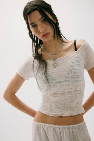 Paris Sweater Top by Free People in White, Size: M