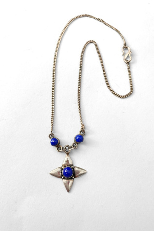 Sterling Silver Lapis Vintage 70s Star Pendant Selected by MARMALADE