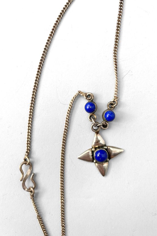 Sterling Silver Lapis Vintage 70s Star Pendant Selected by MARMALADE #1