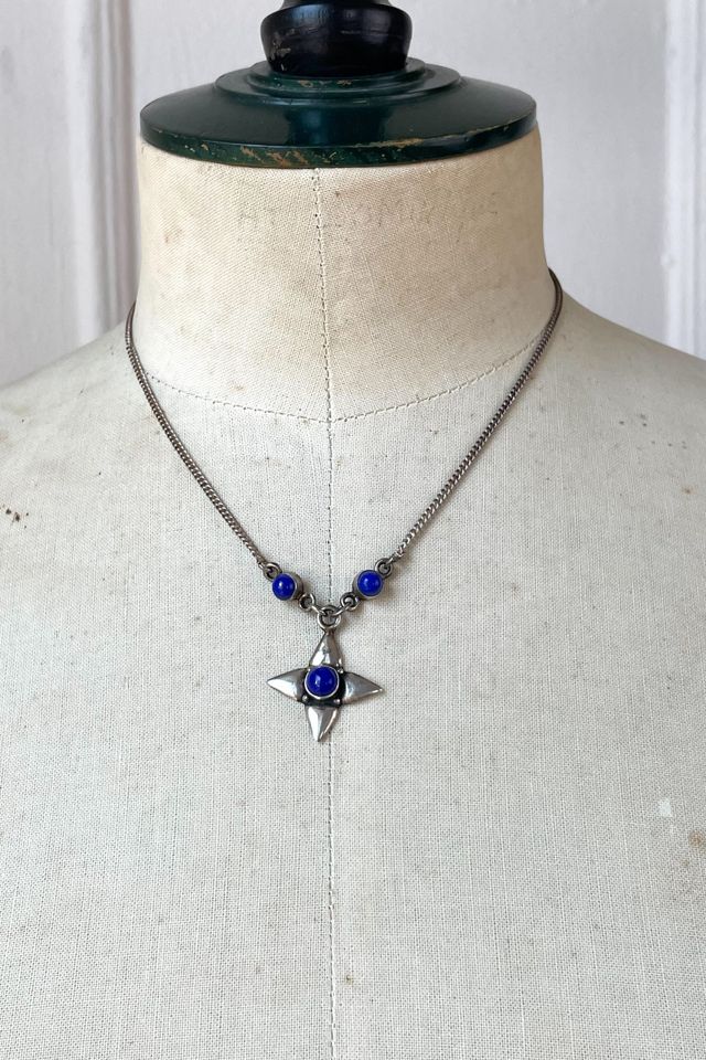 Sterling Silver Lapis Vintage 70s Star Pendant Selected by MARMALADE #2