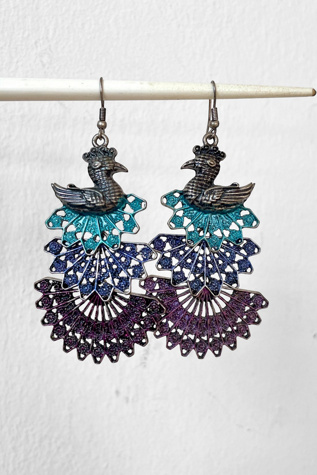 Vintage Articulating Peacock Chandelier Earrings Selected by MARMALADE