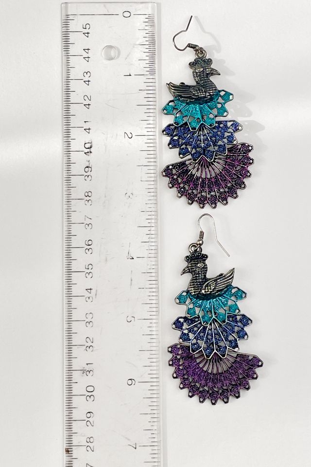 Vintage Articulating Peacock Chandelier Earrings Selected by MARMALADE #1