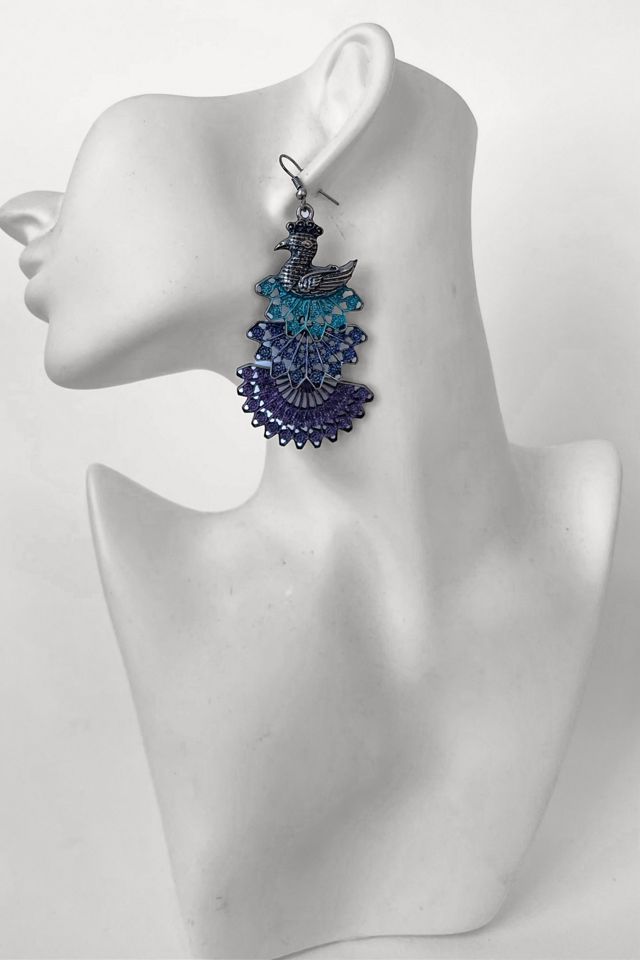 Vintage Articulating Peacock Chandelier Earrings Selected by MARMALADE #3