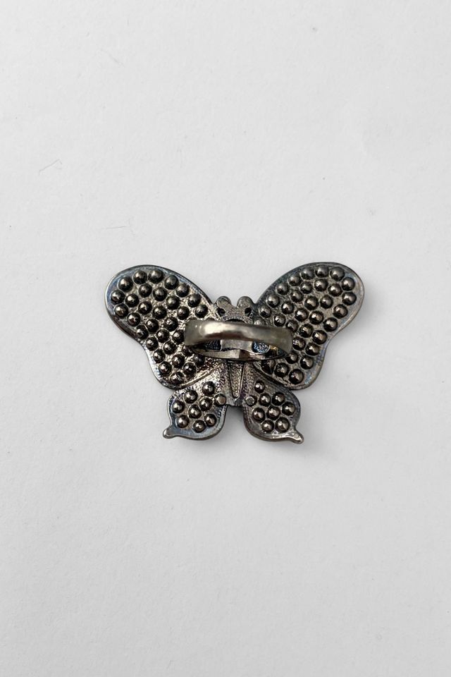 Giant Vintage Rhinestone Crystal Y2K Butterfly Ring Selected by MARMALADE #2