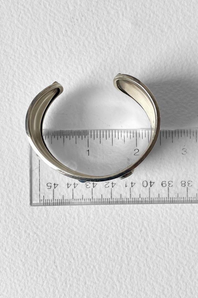 Vintage 80s Large Sterling Gemstone Signed Cuff Bracelet Selected by MARMALADE #3
