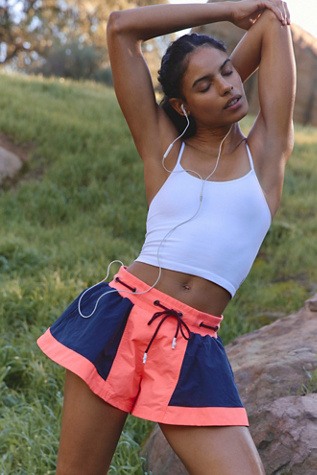 Silver Lining Hike Shorts by FP Movement at Free People in Neon Coral Combo, Size: XS
