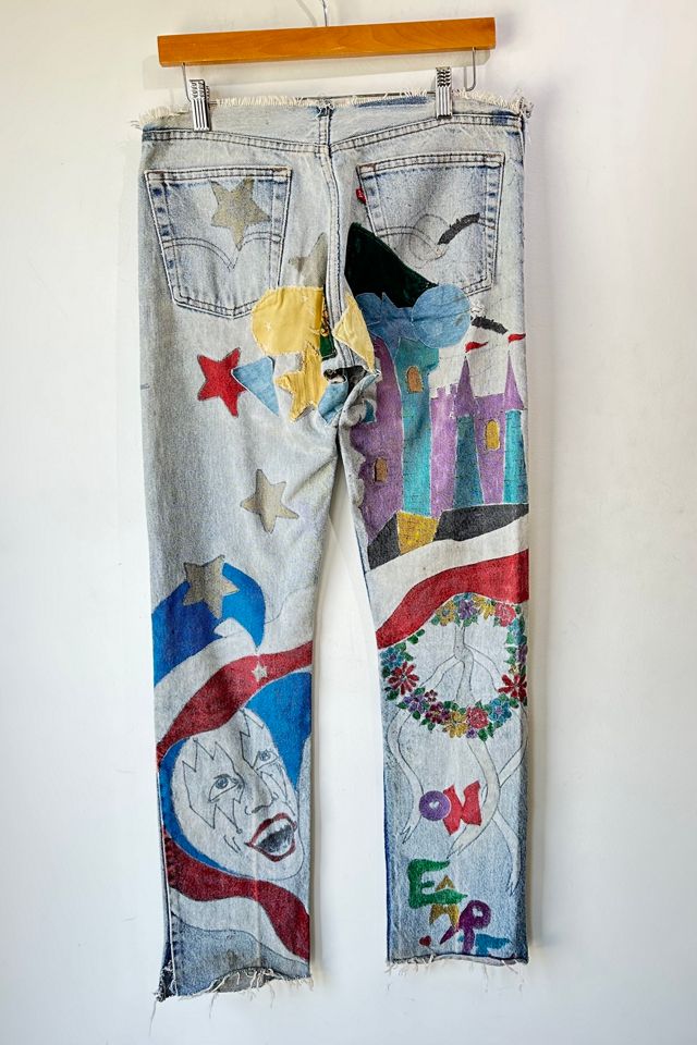 Hand Painted Star Harlequin Levi’s Jeans Selected by The Curatorial Dept. #3