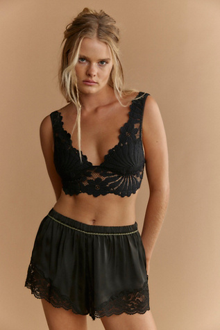Meet Me In The Middle Tap Shorts by Intimately at Free People in Black, Size: XS