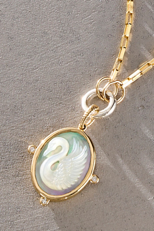FP x Maura Green Gold Swan Cameo Charm