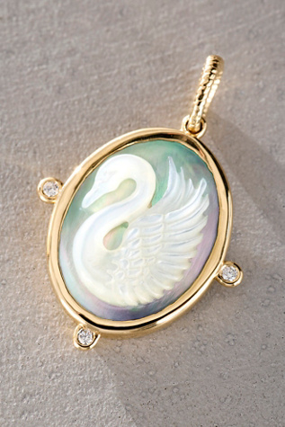 Женский шарм Maura Green x Free People Gold Swan Cameo Charm, цвет: Золотой — фото 3