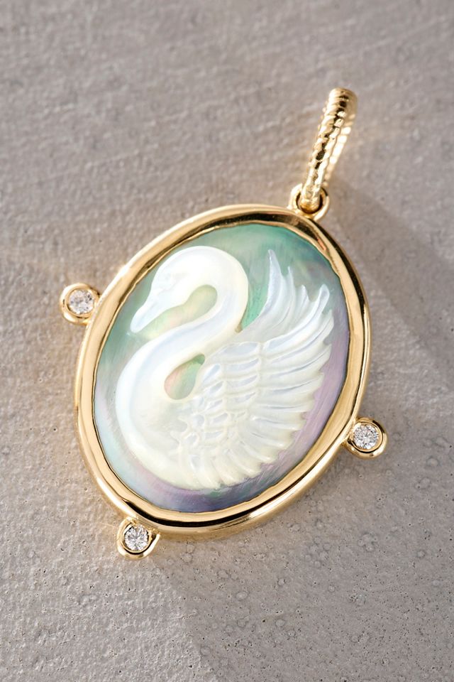 FP x Maura Green Gold Swan Cameo Charm #1
