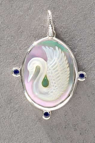 FP x Maura Green Silver Swan Cameo Charm