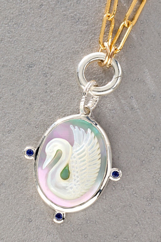 Женские украшения FP x Maura Green Silver Swan Cameo Charm, цвет: Серебристый — фото 3
