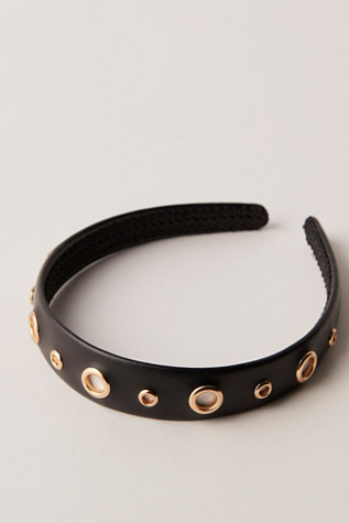 My My Studded Hard Headband by Free People in Black
