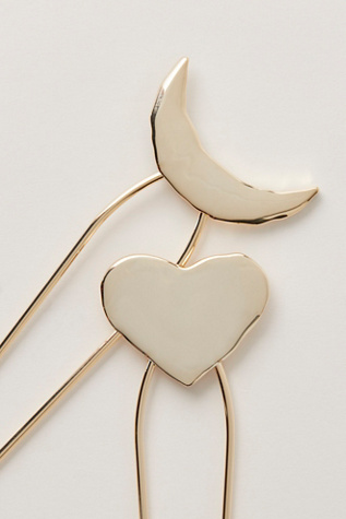 Glistening -Plated Hair Pin by Free People in Gold