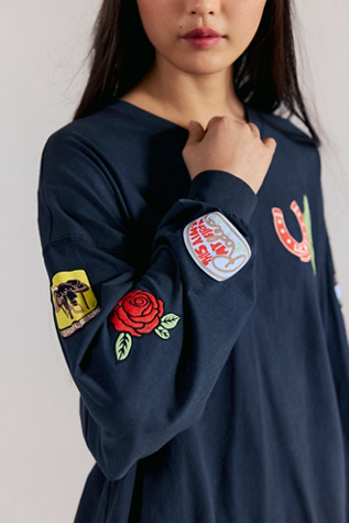 Женская футболка Daydreamer Western Patches Long Sleeve, цвет: Винтажный чёрный — фото 4