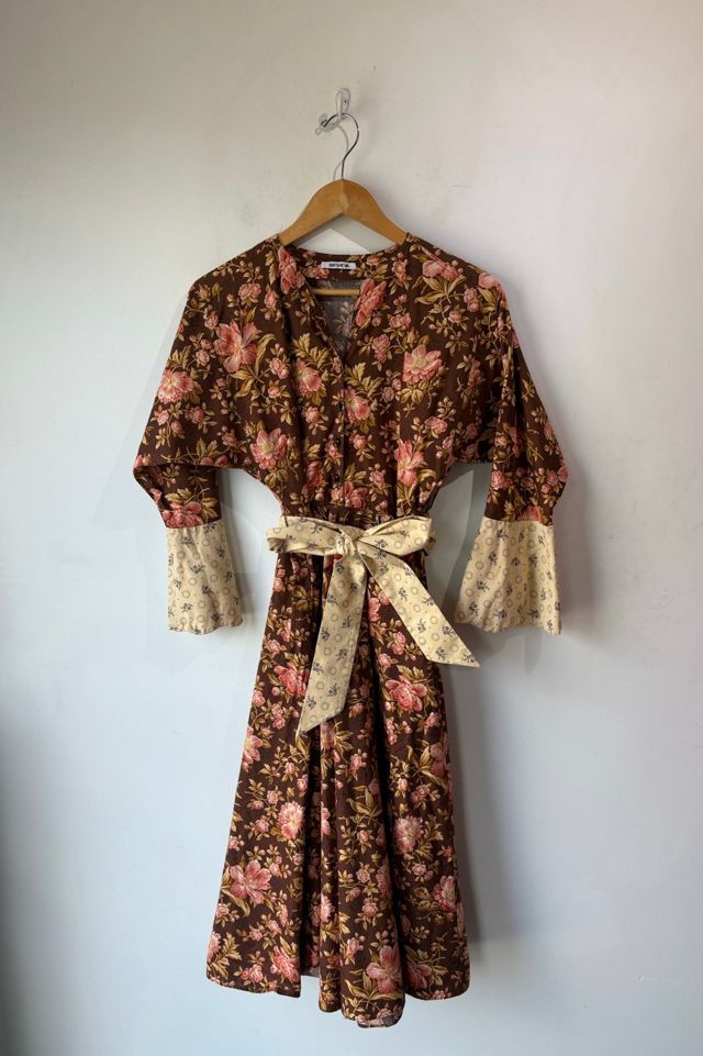 Vintage Batsheva Brown Floral Dress Selected by The Curatorial Dept.